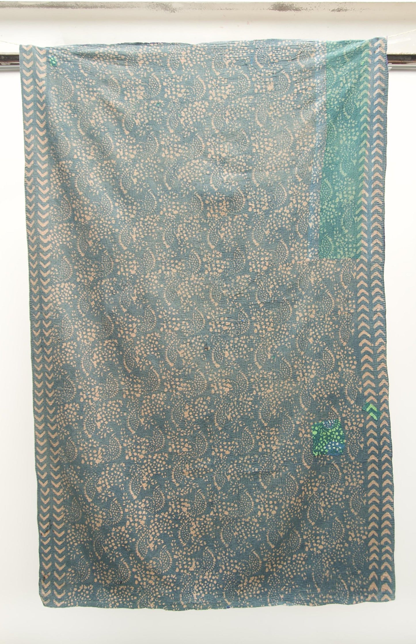 Vintage Blockprint Kantha Stitch Blanket