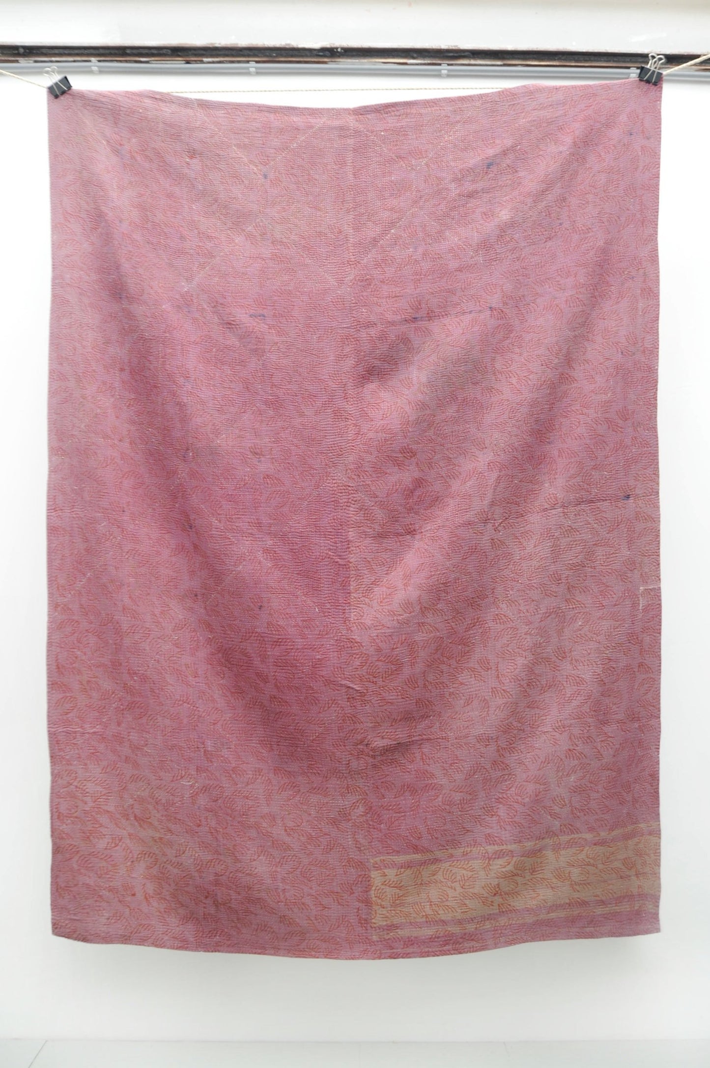 Vintage Blockprint Kantha Stitch Blanket