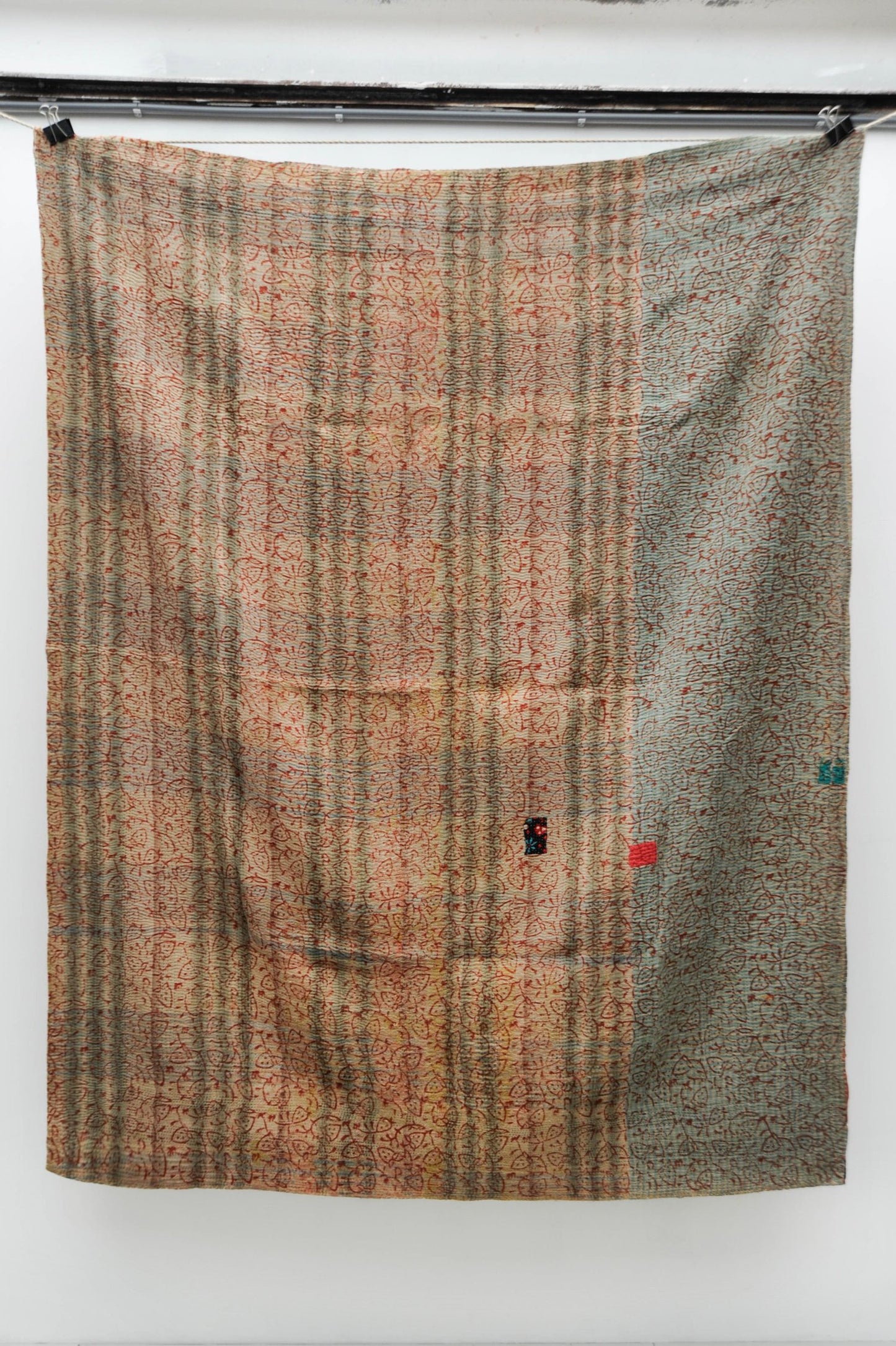 Vintage Blockprint Kantha Stitch Blanket