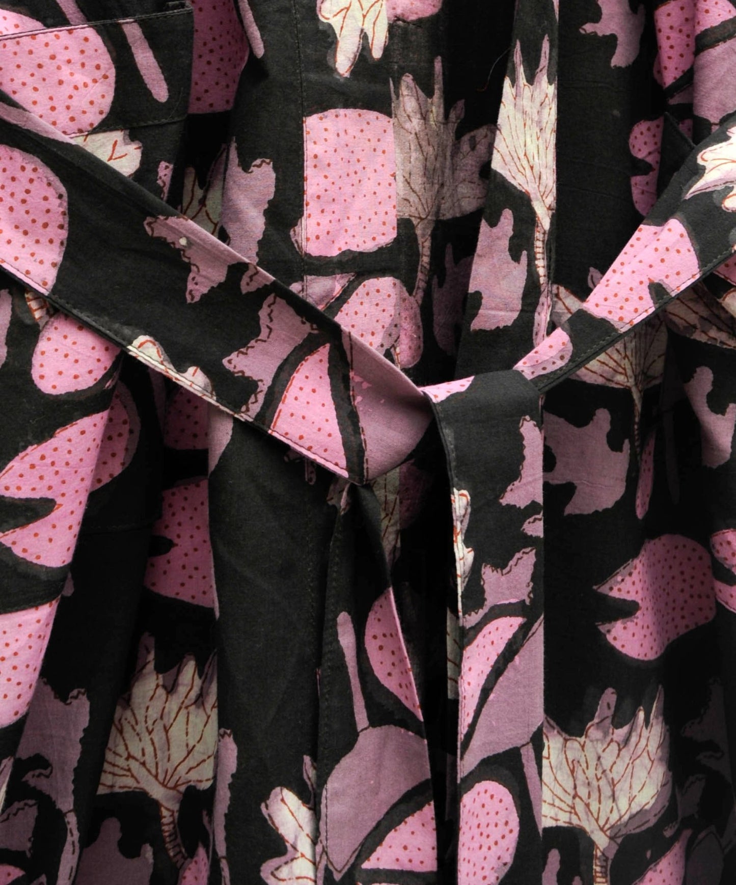 Thin cotton blockprint long Kimono