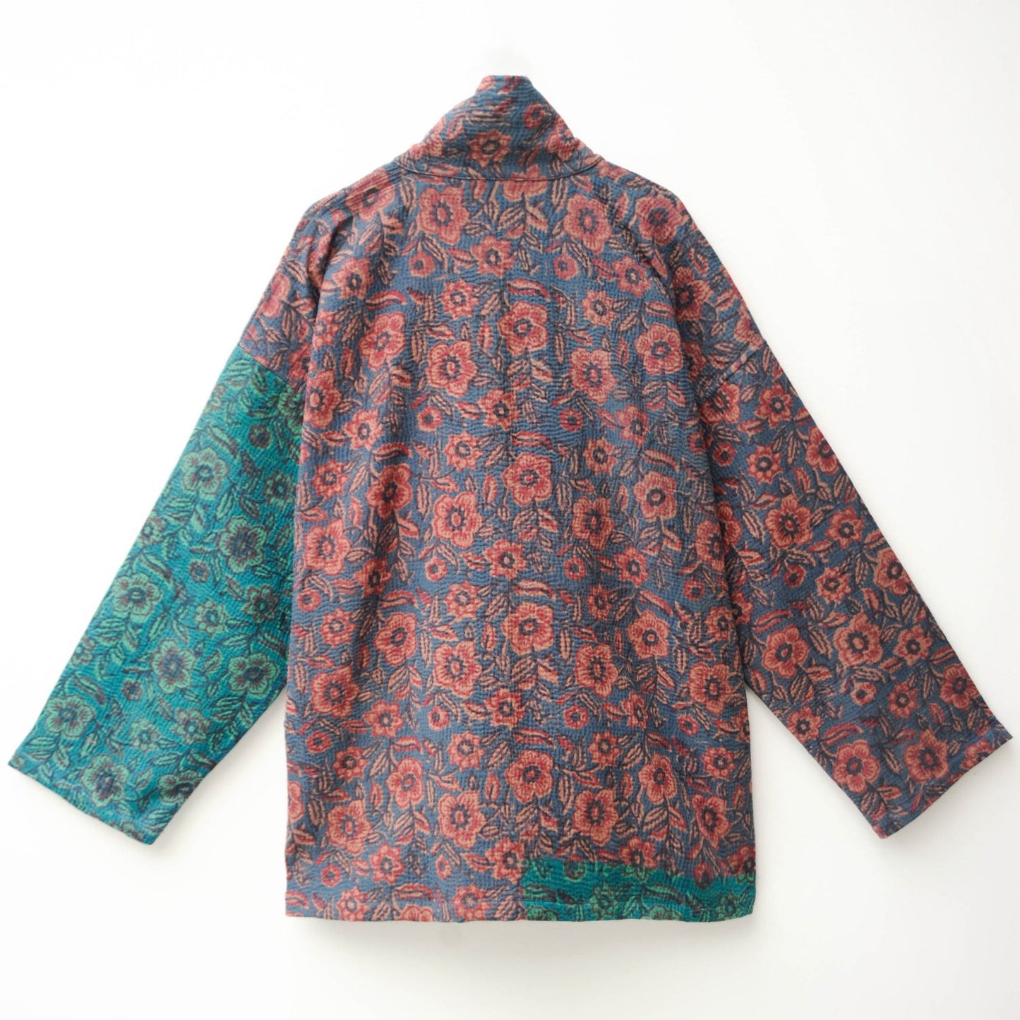 Kantha midlength blockprint Kimono jacket
