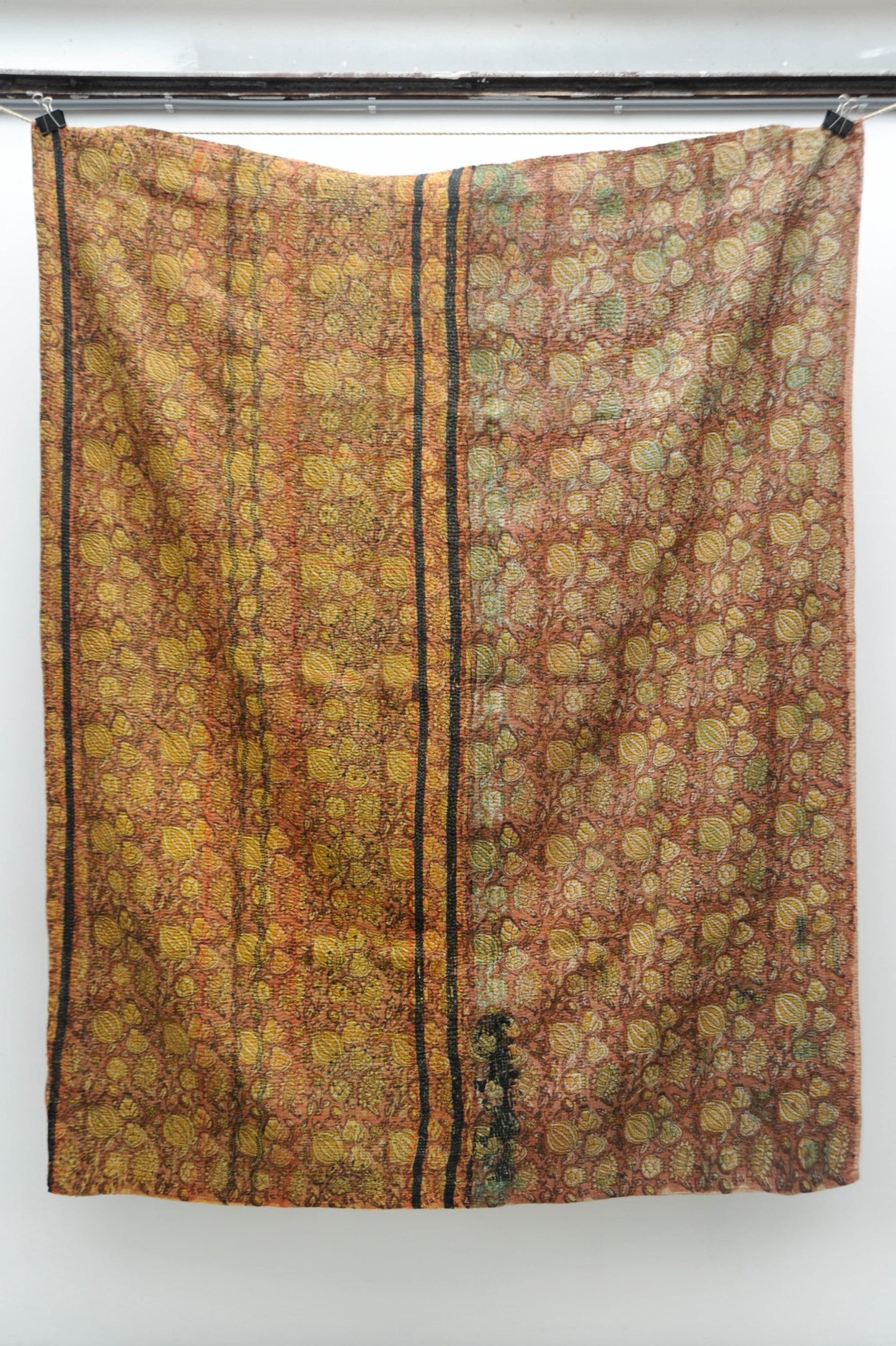 Vintage Blockprint Kantha Stitch Blanket