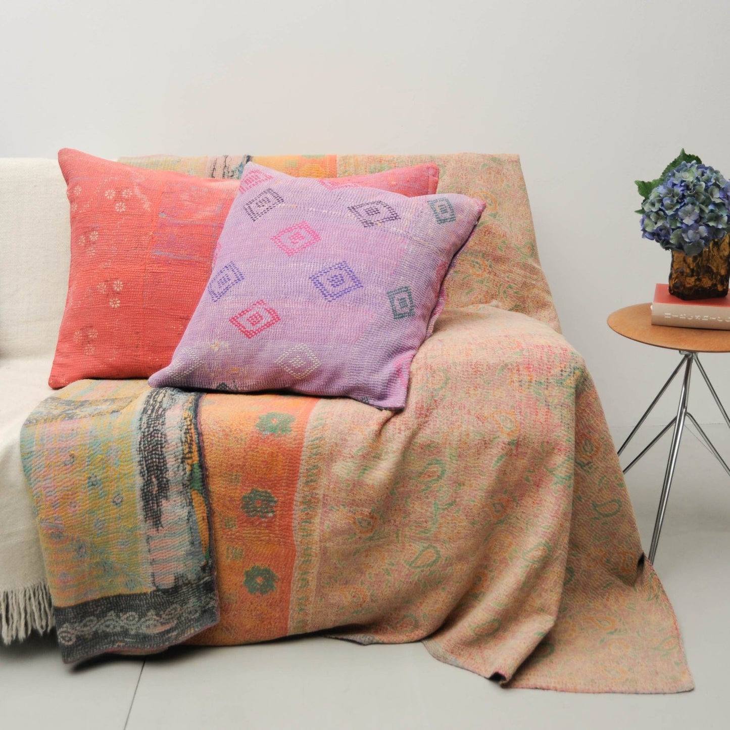 Vintage Kantha Stitch Blanket